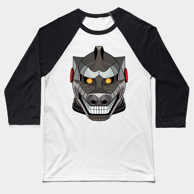 Mecha Godzilla Tee Baseball T-Shirt by Devindesigns